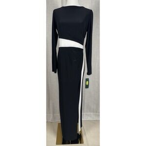 NWT RALPH LAUREN Women's Evening Colorblock Long Gown Sz 8 Holiday Event Dress